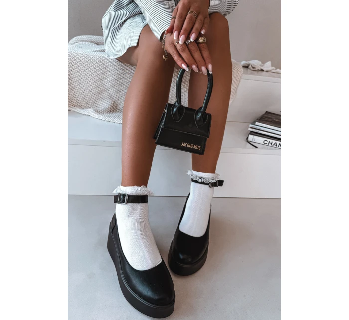 Dámské polobotky na platformě s páskem Černé Belvissa Dámské polobotky na platformě s páskem Černé Belvissa