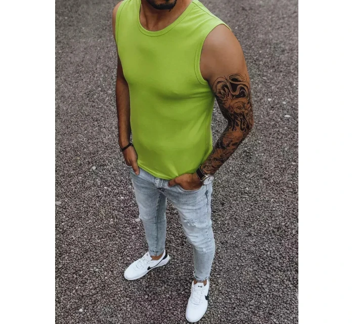 Pánské tričko bez rukávů bez potisku světle zelené Dstreet model 21965033 - FashionStreet
