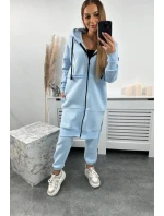 Zateplená súprava s dlhou mikinou modrá