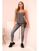 Dámska blúzka s reťazou a geometrickým vzorom fango + čierna