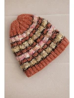 Dámska zimná čiapka s farebným vláknom a elastickou šnúrkou K352 červená