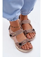 Kožené dámské sandály ve sportovním stylu model 22133367 - VINCEZA