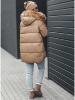 Dámská zimní bunda prošívaná s kapucí béžová Dstreet model 21981009 - FashionStreet Dámská zimní bunda prošívaná s kapucí béžová Dstreet model 21981009 - FashionStreet