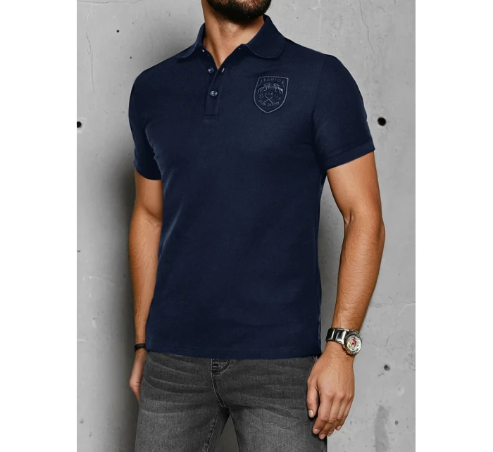 Pánská polokošile s nášivkou modrá Dstreet model 21987839 - FashionStreet