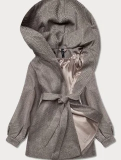 Hnědá dámská rozšířená bunda se vzorem model 21140787 - ROSSE LINE