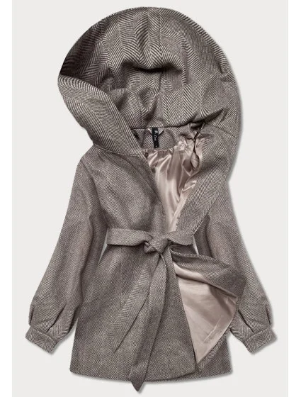 Hnědá dámská rozšířená bunda se vzorem model 21140787 - ROSSE LINE