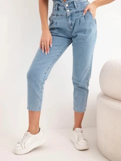 Dámske džínsové nohavice s dvojitým zapínaním M.sara jeans blue