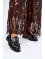 Lakierowane Skórzane Mokasyny Damskie Vinceza 91125 Czarne