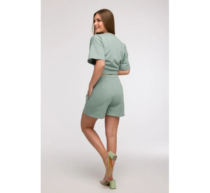 model 21047240 Šortky s kapsami mátové - BeWear model 21047240 Šortky s kapsami mátové - BeWear