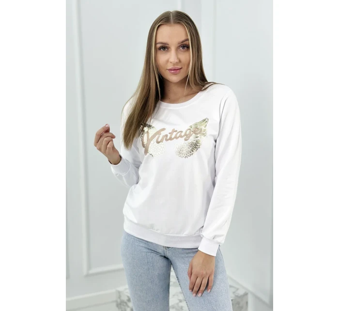 Mikina s bielou potlačou