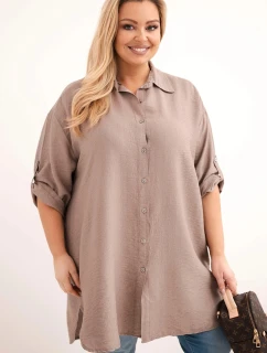 Dámske plus size viskózové tričko s dlhšou zadnou časťou