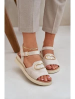 Dámské Sandály Na Klínu S Ozdobou Béžové model 21685257 - Boto