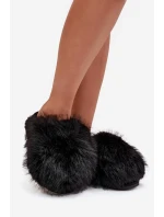 Kožešinové dámské pantofle černé model 21709082 - Boto Kožešinové dámské pantofle černé model 21709082 - Boto