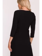 S425 Šaty s volánom - čierne