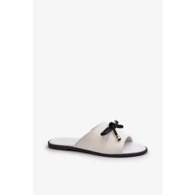 Dámské pantofle z eko kůže Big Star Bílé