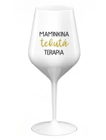 MAMINKINA TEKUTÁ TERAPIA - biely nerozbitný pohár na víno 470 ml MAMINKINA TEKUTÁ TERAPIA - biely nerozbitný pohár na víno 470 ml