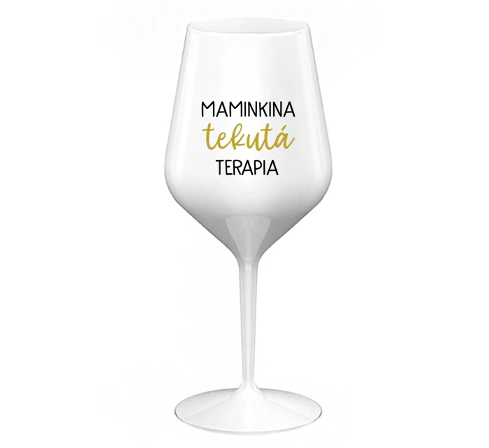 MAMINKINA TEKUTÁ TERAPIA - biely nerozbitný pohár na víno 470 ml MAMINKINA TEKUTÁ TERAPIA - biely nerozbitný pohár na víno 470 ml