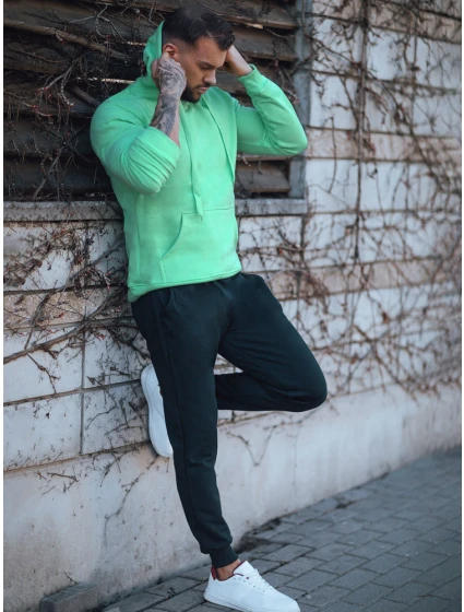 FashionStreet mätovo-čierna pánska tepláková súprava AX0745 FashionStreet mätovo-čierna pánska tepláková súprava AX0745