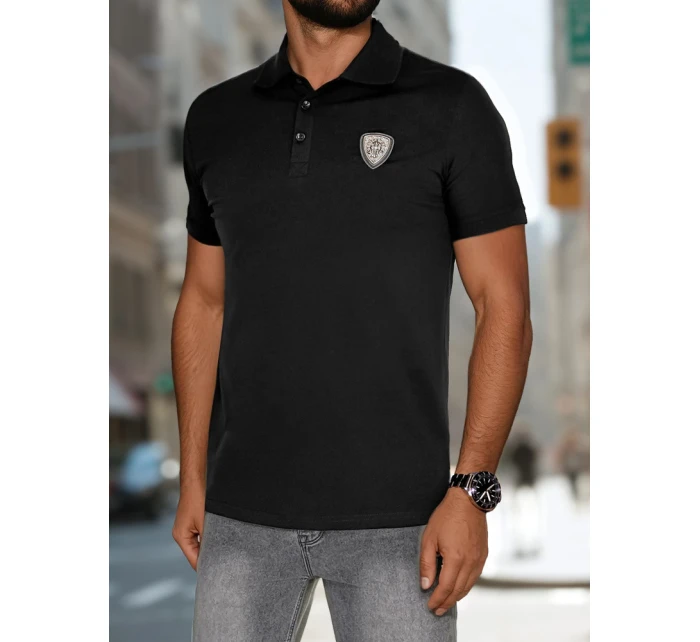 Pánská polokošile s nášivkou černá Dstreet model 21988761 - FashionStreet