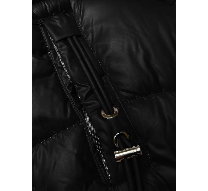 Černá dámská zimní bunda s ozdobnými kapsami model 21248253 - S'WEST