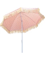 PLÁŽOVÝ A ZÁHRADNÝ SLNEČNÍK SO STRAPCAMI 174 CM ČERVENÝ