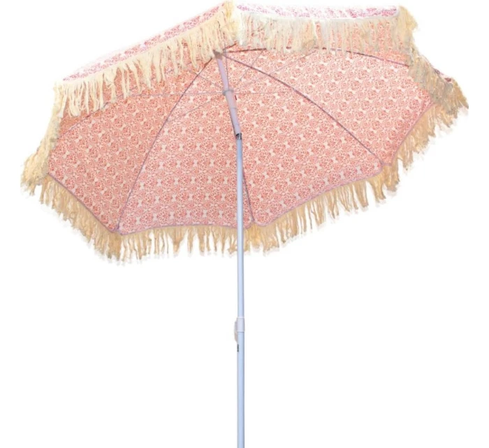 PLÁŽOVÝ A ZÁHRADNÝ SLNEČNÍK SO STRAPCAMI 174 CM ČERVENÝ