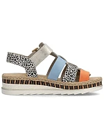 Dámske kožené sandále na platforme Rieker V7904-90