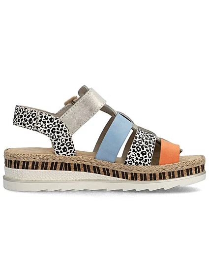 Dámské kožené sandály na platformě model 22129965 - Rieker