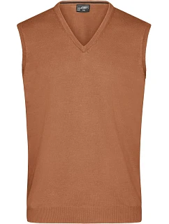 Daiber JN 657 Pánska sveterová vesta s výstrihom do V 02.0657 camel