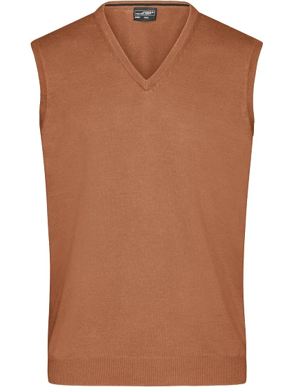 Daiber JN 657 Pánska sveterová vesta s výstrihom do V 02.0657 camel