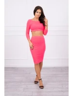 Souprava halenky a sukně růžová neonová Souprava halenky a sukně růžová neonová