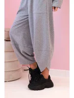 Bavlněná mikina kalhoty set šedá melanž