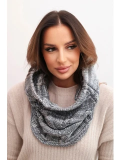 Dámsky zimný mäkký pletený komín KN25 grey+graphite