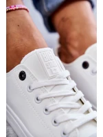 Damskie Skórzane Niskie Trampki Big Star KK274010 Białe