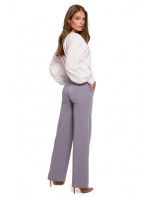 K114 Klasické nohavice s rovnými nohavicami - holubičia šedá
