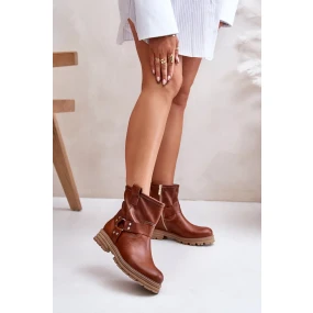 Dámske kožené členkové topánky Lewski Brown