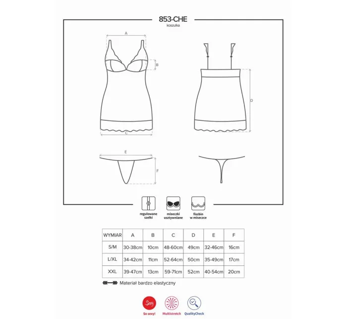 Zvodná košieľka 853 - CHE chemise - Obsessive Zvodná košieľka 853 - CHE chemise - Obsessive