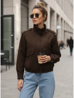 FashionStreet dámska semišová bomber bunda v čokoládovej farbe TY5571 FashionStreet dámska semišová bomber bunda v čokoládovej farbe TY5571