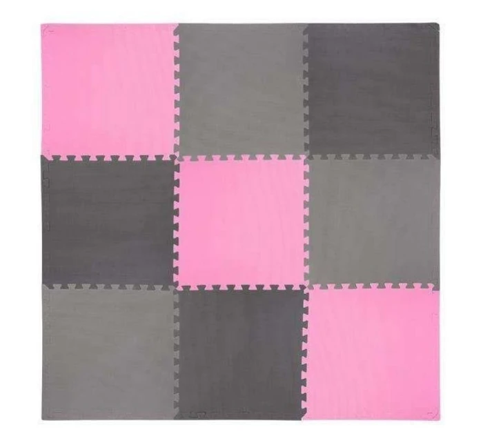 Multipack One Fitness puzzle podložka MP10 ružovo-sivá 9 kusov 10 mm