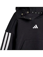 Adidas Essentials Joggers 3 Stripes Fleece Hoodie Black JD6484