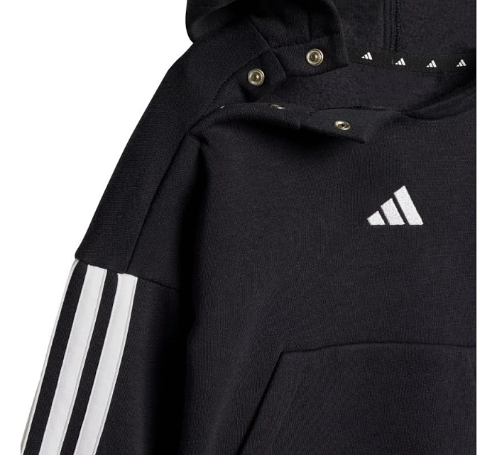 Adidas Essentials Joggers 3 Stripes Fleece Hoodie Black JD6484