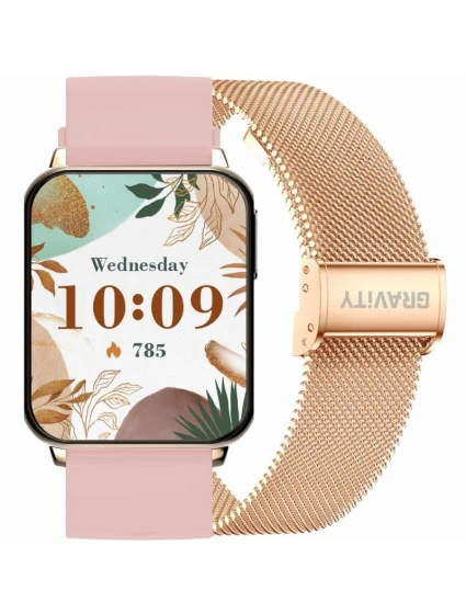 Smart hodinky Gravity Rose Gold Pink 2 Stripes GT17-1 Smart hodinky Gravity Rose Gold Pink 2 Stripes GT17-1