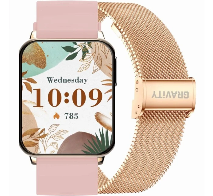 Smart hodinky Gravity Rose Gold Pink 2 Stripes GT17-1 Smart hodinky Gravity Rose Gold Pink 2 Stripes GT17-1