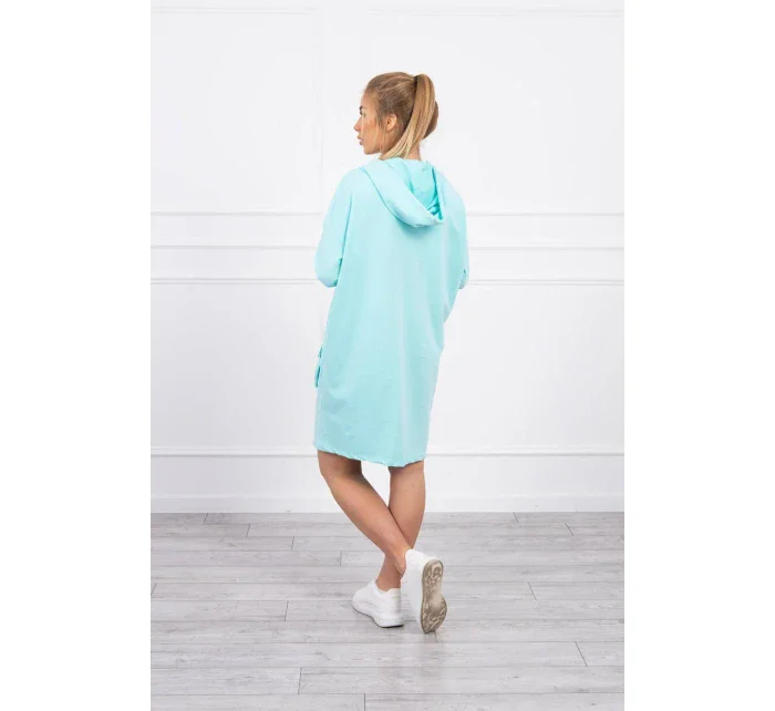 Šaty s kapucňou mätovej