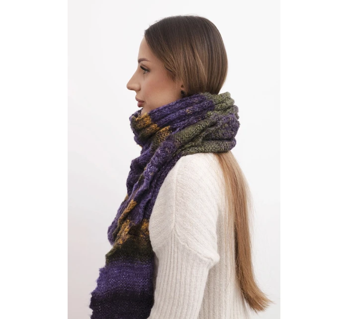 Dámsky vlnený komínový šál KN20 fialový