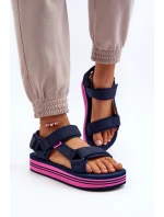 Damskie Sandały Na Platformie Lee Cooper LCW-24-05-2754L Granatowe