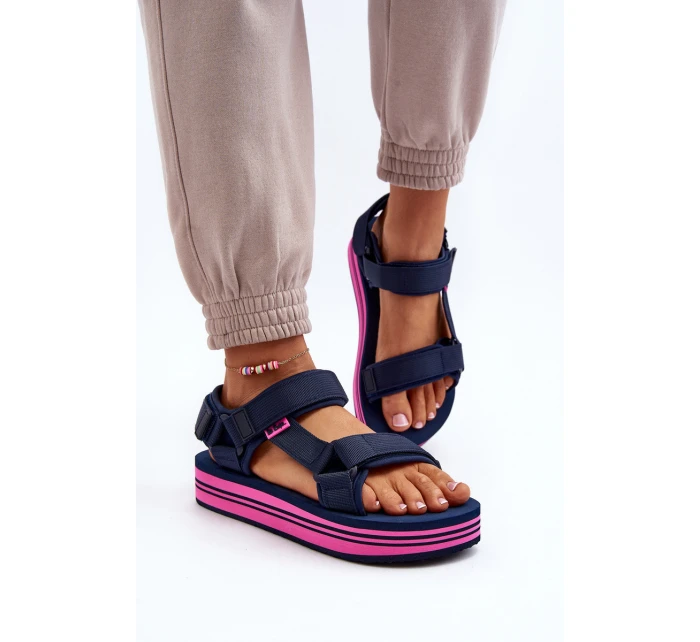 Damskie Sandały Na Platformie Lee Cooper LCW-24-05-2754L Granatowe