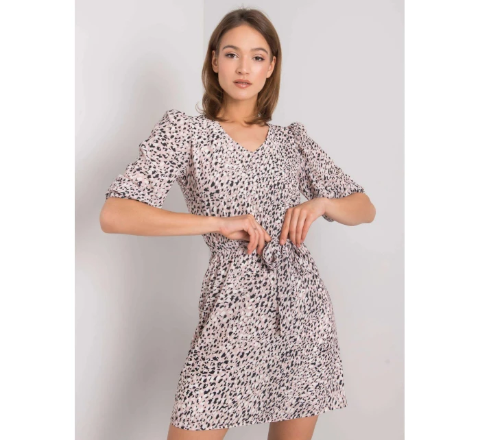 Dámske šaty LK SK 508079.47P Púdrovo ružový vzor - Lakerta