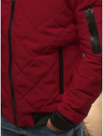 Pánska prešívaná bunda bomber bordová TX2209