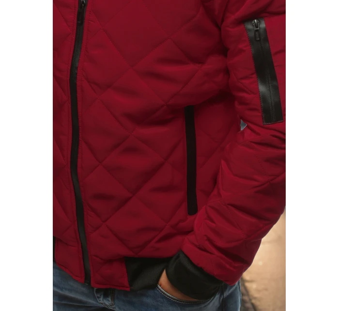 Pánska prešívaná bunda bomber bordová TX2209